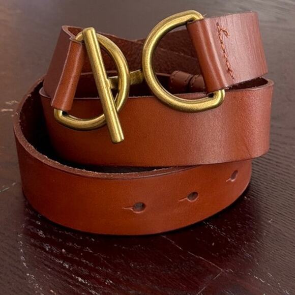 GAP Accessories - Gap Belt Brown Cow Leather Adjustable Unique Hook Front Buckle Cognac
